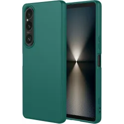 Phonesta Soft Silk Silicone Back Cover hoesje voor Sony Xperia 1 VII - Donkergroen