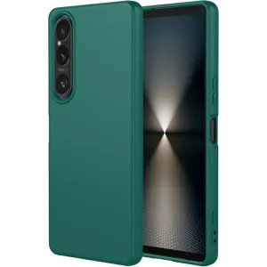 Phonesta Soft Silk Silicone Back Cover hoesje voor Sony Xperia 1 VII - Donkergroen