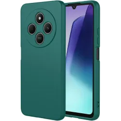 Phonesta Soft Silk Silicone Back Cover hoesje voor Xiaomi Redmi 14C / Xiaomi Poco C75 - Donkergroen