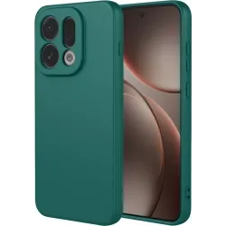 Phonesta Soft Silk Silicone Back Cover hoesje voor Oppo Find X9 - Donkergroen