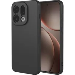 Phonesta Soft Silk Silicone Back Cover hoesje voor Oppo Find X9 - Zwart
