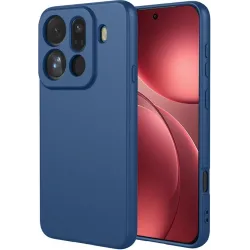 Phonesta Soft Silk Silicone Back Cover hoesje voor Oppo Find X9 Pro - Donkerblauw