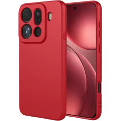 Phonesta Soft Silk Silicone Back Cover hoesje voor Oppo Find X9 Pro - Rood
