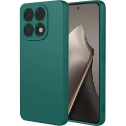 Phonesta Soft Silk Silicone Back Cover hoesje voor Xiaomi 15T - Donkergroen
