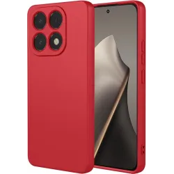 Phonesta Soft Silk Silicone Back Cover hoesje voor Xiaomi 15T - Rood