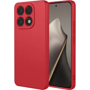 Phonesta Soft Silk Silicone Back Cover hoesje voor Xiaomi 15T - Rood