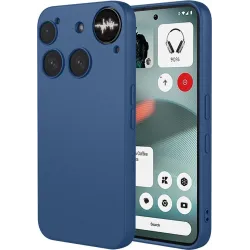 Phonesta Soft Silk Silicone Back Cover hoesje voor Nothing Phone (3) - Donkerblauw
