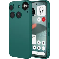 Phonesta Soft Silk Silicone Back Cover hoesje voor Nothing Phone (3) - Donkergroen