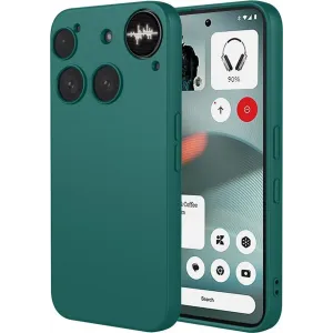 Phonesta Soft Silk Silicone Back Cover hoesje voor Nothing Phone (3) - Donkergroen