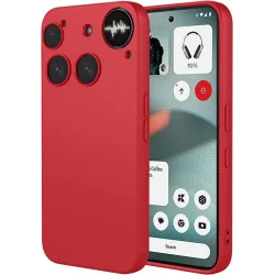 Phonesta Soft Silk Silicone Back Cover hoesje voor Nothing Phone (3) - Rood
