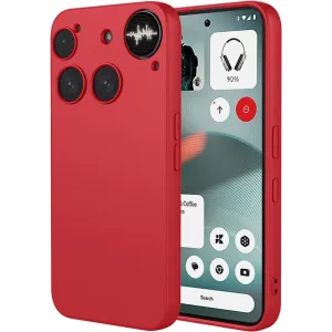 Phonesta Soft Silk Silicone Back Cover hoesje voor Nothing Phone (3) - Rood