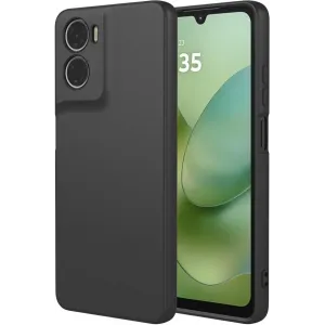 Phonesta Soft Silk Silicone Back Cover hoesje voor Motorola Moto G06/G06 Power - Zwart