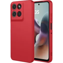 Phonesta Soft Silk Silicone Back Cover hoesje voor Motorola Moto G56 - Rood