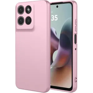 Phonesta Soft Silk Silicone Back Cover hoesje voor Motorola Moto G56 - Roze