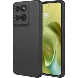 Phonesta Soft Silk Silicone Back Cover hoesje voor Motorola Moto G86 - Zwart