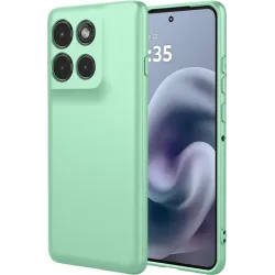 Phonesta Soft Silk Silicone Back Cover hoesje voor Motorola Moto G86 Power - Matcha Green