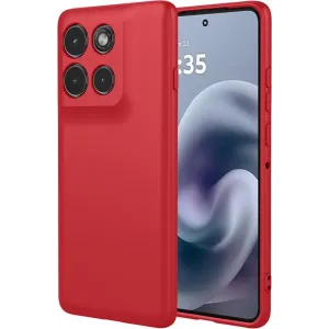 Phonesta Soft Silk Silicone Back Cover hoesje voor Motorola Moto G86 Power - Rood