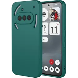 Phonesta Soft Silk Silicone Back Cover hoesje voor Nothing Phone (3a) - Donkergroen