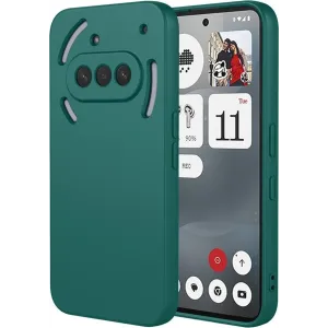 Phonesta Soft Silk Silicone Back Cover hoesje voor Nothing Phone (3a) - Donkergroen