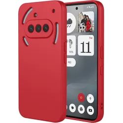 Phonesta Soft Silk Silicone Back Cover hoesje voor Nothing Phone (3a) - Rood