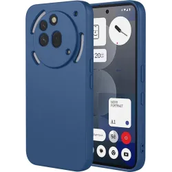 Phonesta Soft Silk Silicone Back Cover hoesje voor Nothing Phone (3a) Pro - Donkerblauw