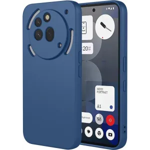 Phonesta Soft Silk Silicone Back Cover hoesje voor Nothing Phone (3a) Pro - Donkerblauw