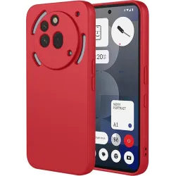 Phonesta Soft Silk Silicone Back Cover hoesje voor Nothing Phone (3a) Pro - Rood