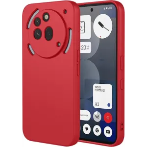 Phonesta Soft Silk Silicone Back Cover hoesje voor Nothing Phone (3a) Pro - Rood
