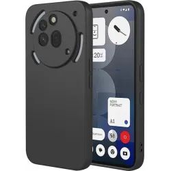 Phonesta Soft Silk Silicone Back Cover hoesje voor Nothing Phone (3a) Pro - Zwart