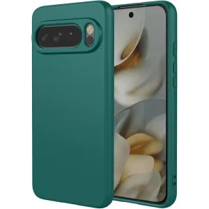 Phonesta Soft Silk Silicone Back Cover hoesje voor Google Pixel 10 Pro XL - Donkergroen