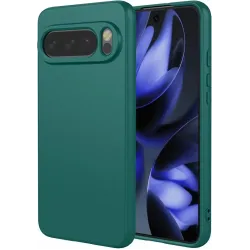 Phonesta Soft Silk Silicone Back Cover hoesje voor Google Pixel 10 / 10 Pro - Donkergroen