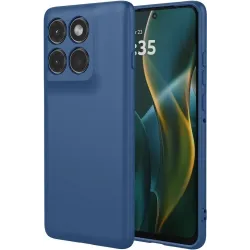 Phonesta Soft Silk Silicone Back Cover hoesje voor Motorola Edge 60 Pro - Donkerblauw