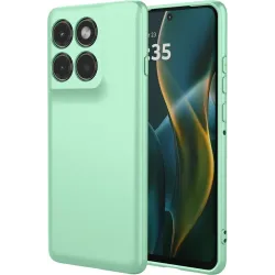 Phonesta Soft Silk Silicone Back Cover hoesje voor Motorola Edge 60 Pro - Matcha Green