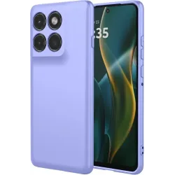 Phonesta Soft Silk Silicone Back Cover hoesje voor Motorola Edge 60 Pro - Paars