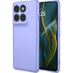 Phonesta Soft Silk Silicone Back Cover hoesje voor Motorola Edge 60 Pro - Paars