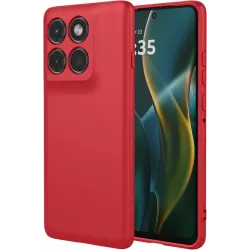 Phonesta Soft Silk Silicone Back Cover hoesje voor Motorola Edge 60 Pro - Rood