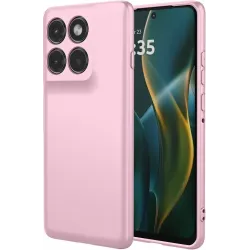 Phonesta Soft Silk Silicone Back Cover hoesje voor Motorola Edge 60 Pro - Roze