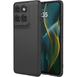 Phonesta Soft Silk Silicone Back Cover hoesje voor Motorola Edge 60 Pro - Zwart