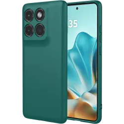 Phonesta Soft Silk Silicone Back Cover hoesje voor Motorola Edge 60 / Edge 60 Fusion - Donkergroen