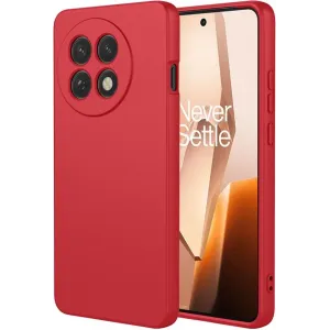 Phonesta Soft Silk Silicone Back Cover hoesje voor OnePlus 13R - Rood