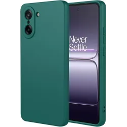 Phonesta Soft Silk Silicone Back Cover hoesje voor OnePlus Nord CE5 - Donkergroen