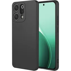 Phonesta Soft Silk Silicone Back Cover hoesje voor Oppo Reno14 - Zwart