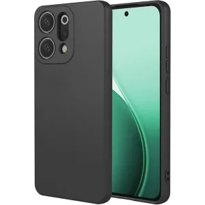 Phonesta Soft Silk Silicone Back Cover hoesje voor Oppo Reno14 - Zwart