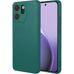 Phonesta Soft Silk Silicone Back Cover hoesje voor Oppo Reno14 F/FS - Donkergroen