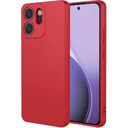 Phonesta Soft Silk Silicone Back Cover hoesje voor Oppo Reno14 F/FS - Rood