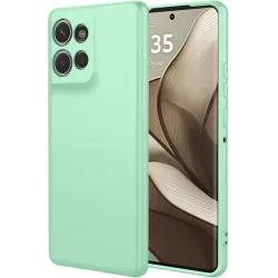 Phonesta Soft Silk Silicone Back Cover hoesje voor Motorola Edge 50 - Matcha Green