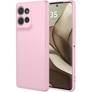 Phonesta Soft Silk Silicone Back Cover hoesje voor Motorola Edge 50 - Roze