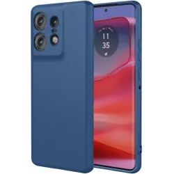 Phonesta Soft Silk Silicone Back Cover hoesje voor Motorola Edge 50 Pro - Donkerblauw