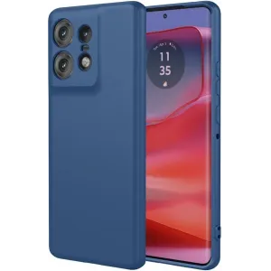 Phonesta Soft Silk Silicone Back Cover hoesje voor Motorola Edge 50 Pro - Donkerblauw