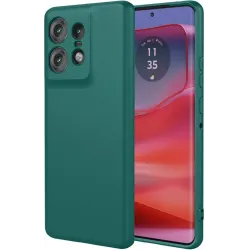 Phonesta Soft Silk Silicone Back Cover hoesje voor Motorola Edge 50 Pro - Donkergroen